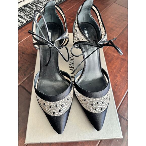 Giorgio Armani jewel embellished heels size 37 us 6.5 - Picture 1 of 8